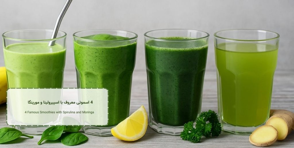 4 اسموتی معروف با اسپیرولینا و مورینگا - 4 Famous Smoothies with Spirulina and Moringa